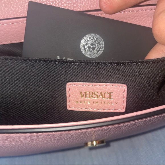 Pink🔥Versace Saddle bag Crossbody Shoulder bag satchel purse La Medusa bag - Picture 13 of 16